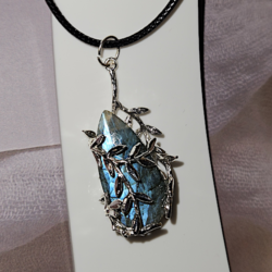 Tree Branch Design Pendant With Natural Labradorite Gemstone, Natural Healing Crystal, Necklace, Crystal For Energy