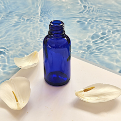 4bottle_blue_001 Blue Glass Spray Bottles. With Small Fine Mist Spray, Refillable For Essential Oil, Travel, Perfume, Aromatherapy, 1pc