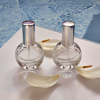 Refillable 10ml Oval Perfume / Toner Travel Spray Bottles With Atomized Sprayer, Silver, Glass, 1 pc