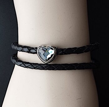 Odinė apyrankė su orginaliu (su spaudu) mėlynu Swarovski karoliuku