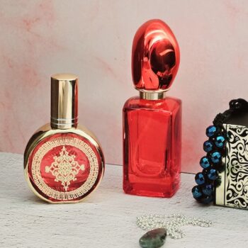 Gradient Glass Perfume Bottle, Refillable Colored Glass Atomizer Spray Bottle For Travel RED, 30ml