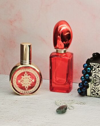 Gradient Glass Perfume Bottle, Refillable Colored Glass Atomizer Spray Bottle For Travel RED, 30ml