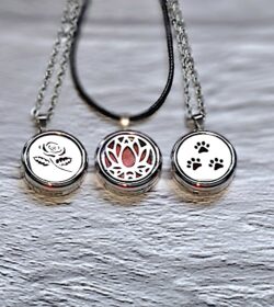 Tree Of Life Aromatherapy Necklace, Stainless Steel Essential Oil Diffuser Locket, Charm Perfume Box Pendant, Women's Jewelry Gift, 3pcs