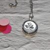 Flower Rose Aromatherapy Necklace, Stainless Steel Essential Oil Diffuser Locket, Charm Perfume Box Pendant, Women's Jewelry Gift