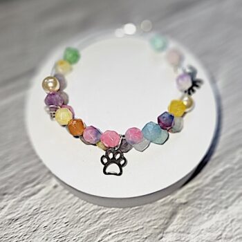 Natural Stone Faceted Jaspers Beads Bracelet 8 mm, With Stainless Steel Elephant and Peduncle, Healing Energy